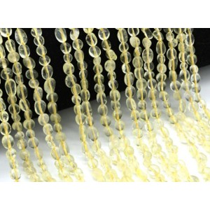 Бусины из топаза лимонного галтовка 4*6мм, 39см, 75 бусин