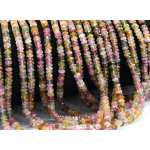 Бусины из турмалина рондель огранка 4мм, 39см, 195 бусин