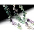 Бусины из флюорита облепиха капля 9*9мм, 18см, 33 бусины, 20г
