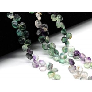 Бусины из флюорита облепиха капля 9*9мм, 18см, 33 бусины, 20г