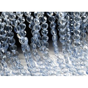 Бусины из циркона сердце 8*8мм цвет сизый, 40см, 53 бусины