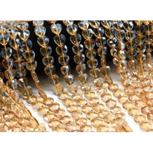 Бусины из циркона сердце 10*10мм цвет сепия, 41см, 44 бусины