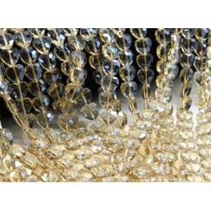 Бусины из циркона сердце 10*10мм цвет шампань, 41см, 43 бусины