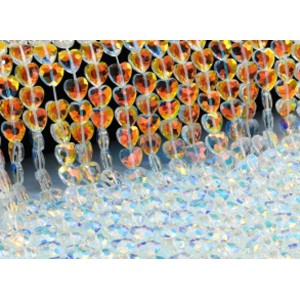 Бусины из циркона сердце 10*10мм цвет хрусталь хамелеон, 41см, 42 бусины