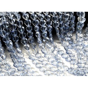 Бусины из циркона сердце 10*10мм цвет сизый, 41см, 43 бусины