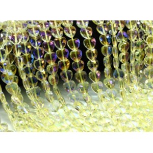 Бусины из циркона сердце 10*10мм цвет лимонный хамелеон, 41см, 43 бусины