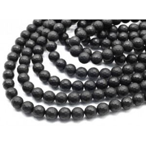 Бусины из шунгита шарик гр.8мм, 38,5см, 48 бусин