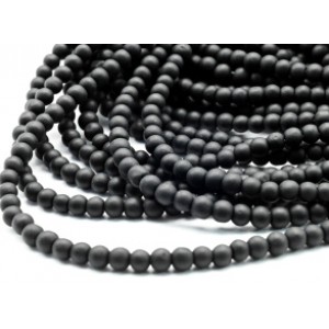 Бусины из шунгита шарик гр.6мм, 38,5см, 65 бусин