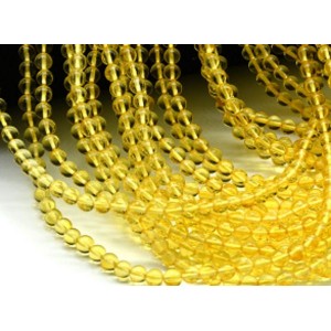 Бусины из янтаря шарик 4мм цвет лимонный, 38,5см, 90 бусин