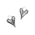 Подвеска Премиум Сердце Две половины 29*20*8 мм, цвет родий 1 штука