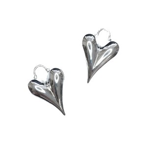 Подвеска Премиум Сердце Две половины 29*20*8 мм, цвет родий 1 штука