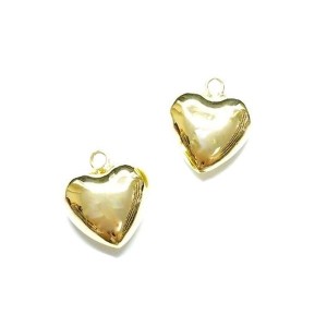 Подвеска Премиум Сердце большое 20*18*8 мм цвет золото 1 штука