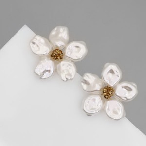 Серьги с жемчугом «Эксклюзив» цветок, цвет золото Серьги с жемчугом «Эксклюзив» цветок, цвет золото