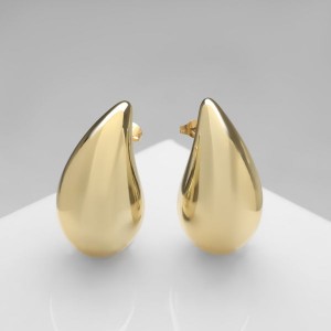 Серьги металл «Капля», цвет золото