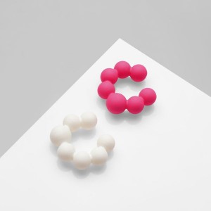 Серьги "Каффы" набор 2 шт, цвет бело-розовый