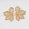 Серьги металл «Стиль» лист, клён, цвет золото
