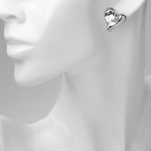 Серьги пластик «Сердца» течение, цвет серебро Серьги пластик «Сердца» течение, цвет серебро
