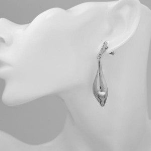 Серьги металл «Абстракция» свёрнутый лист, цвет серебро Серьги металл «Абстракция» свёрнутый лист, цвет серебро
