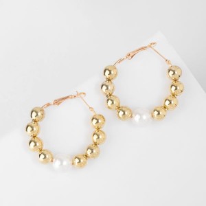 Серьги-кольца «Окружение» грозди, цвет золото, d=5,7