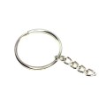 Кольцо для брелка 30 мм с цепочкой, цвет никель, 10 штук/упаковка