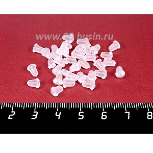 Заглушка силиконовая крупная 4*6 мм бесцветная 15 пар/упаковка