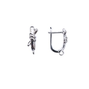 Швензы премиум Узелок, 18*6,5 мм, родий, 1 пара