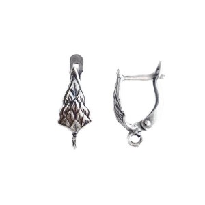 Швензы ювелирные Ёлочка 18*7 мм, оксидированное посеребрение, гипоалергенные, пр-во Россия 1 пара Швензы ювелирные Ёлочка 18*7 мм, оксидированное посеребрение, гипоалергенные, пр-во Россия 1 пара