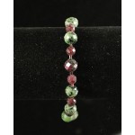 Браслет цоизит нат. (шарик 8мм) и кварц тонир. цвет рубин (шарик 6мм), огранка