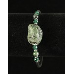 Браслет цоизит нат., галтовка и шарик, +хрусталь, на струнке