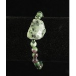 Браслет цоизит нат., галтовка и шарик, гематит тонир. нат.