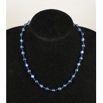 Бусы гематит, опал иск., цвет синий  44 см