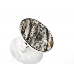 Кольцо моховой агат 20*29мм.