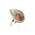 Кольцо с агатом ботсвана "Капля" 18*28мм Кольцо с агатом ботсвана "Капля" 18*28мм