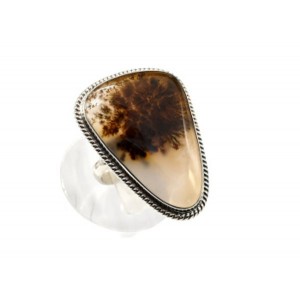 Кольцо моховой агат 25*35мм.