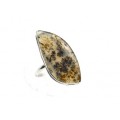 Кольцо агат моховой "Грация" 17*32мм.