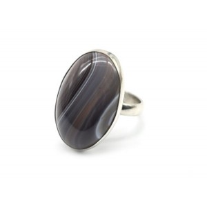 Кольцо агат ботсвана  "Овал" 16*25