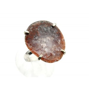 Кольцо с жеодами агата бразильского 22*26мм, .