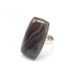 Кольцо агат ботсвана "Прямоугольник" 16*28мм.