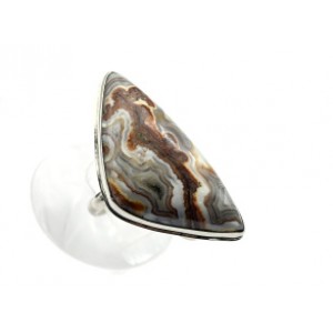 Кольцо с агатом крейзи "Грация" 18*34мм.