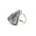 Кольцо агат крейзи "Грация" 16*25мм.
