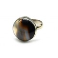 Кольцо с агатом 17мм.