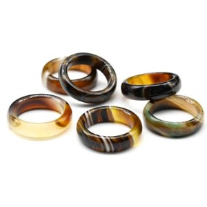 Кольцо из агата цвет шоколадный, ширина 5-6мм
