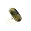 Кольцо с натуральным камнем слюдитом в посеребрении овал 21*35мм