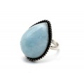 Кольцо из аквамарина "Капля" 21*29мм.