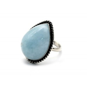 Кольцо из аквамарина "Капля" 21*29мм.