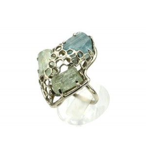Кольцо аквамарин 29*37мм