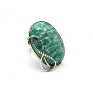 Кольцо амазонит "Овал" 23*33мм