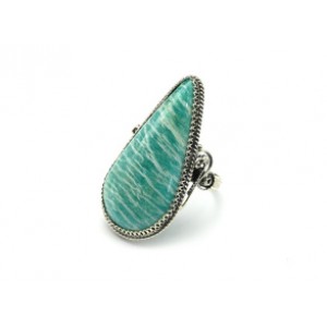 Кольцо амазонит "Капля" 23*43мм.