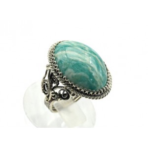 Кольцо амазонит "Овал" 17*24мм.