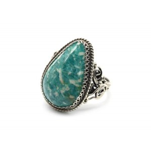 Кольцо амазонит "Капля" 19*27мм.